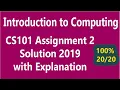 CS101 Assignment 2 solution 2019