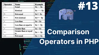 comparison operators in php php tutorial for beginners full - 13 php tutorial php full course
