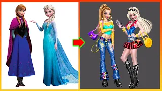Elsa Anna Frozen Glow Up Chanel Girls -  Disney Princesses Transformation