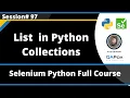 List in Python Collections Selenium Python - Session 97