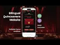Bilingual Red Black Quinceanera Invitation Canva English Spanish Sweet 15 16 Luxury Red Rose RSVP