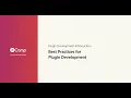 Best Practices for Plugin Development