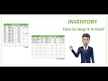 How to keep Inventory using an Excel Spreadsheet - create your own Template