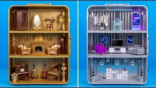 24K GOLD vs ICY SILVER ✨🏠 Transforming a Suitcase into a Mansion