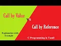 Call by Value and Call by Reference C Programming in Tamil