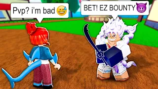 Pretending to Be a Noob, Then DESTROYING Pros in Blox Fruits