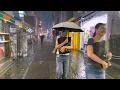 【4k hdr】 8 Hours Heavy Rain ASMR | Walk in Harajuku（原宿）Tokyo Japan | Rain sounds for sleeping