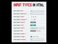 input types in html