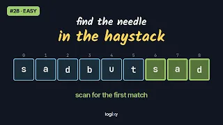 Find the Index of the First Occurrence in a String LeetCode Easy Python Logixy