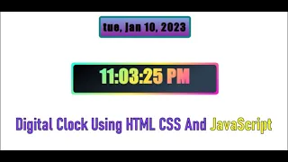 Digital Clock Using HTML CSS And JavaScript
