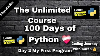 Python Tutorial Day 2 My First Python Program in Hindi Hello World Program for Beginners