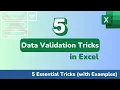 5 Data Validation Tricks with examples