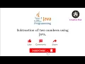 Subtraction of two numbers using java