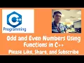 Odd and Even Numbers Using Functions in C