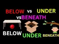 Below vs Under vs Beneath English Grammar Explained