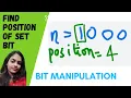 Find position of set bit gfg GeeksforGeeks problem of the day Bit Manipulation Basic