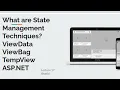 What are State Magt Techs in ASP NET What is ViewBag ViewData TempData in ASP NET Lec 17