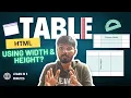 Width and Height in HTML Table How to Use HTML Tutorial for Beginners