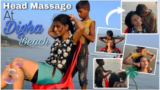 head massage at digha beach by small boy miss barber