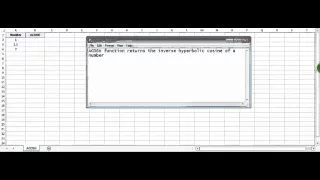 Excel ACOSH Function - How to use ACOSH Function
