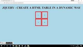JQUERY - CREATE A HTML TABLE DYNAMICALLY