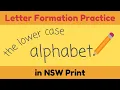 Letter formation for handwriting Lower case alphabet - low cognitive load animation