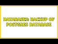 Databases Backup of Postgres database 2 Solutions