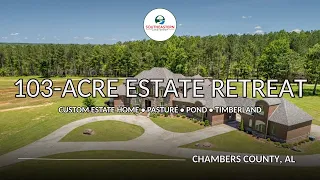 103-Acre Alabama Estate with Brick Home Pasture Pond Timberland Cusseta AL