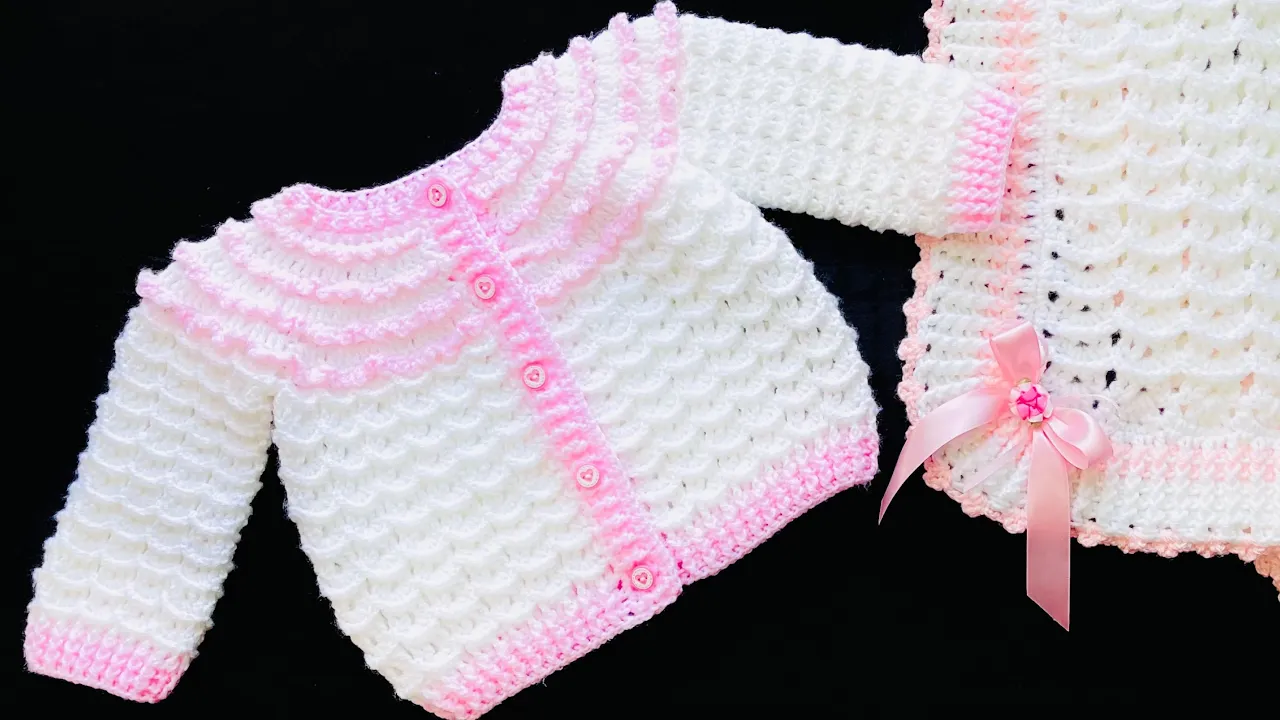 A real easy crochet cardigan sweater pattern for baby girls VARIOUS SIZES by crochet for baby