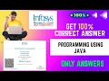 Programming Using JAVA Infosys springboard Assessment Answer