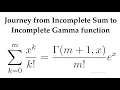 Journey from Incomplete Sum to Incomplete Gamma function