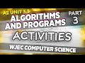3 3 Algorithms and Programming 3 Activities WJEC Computer Science A Level A2 Year 13