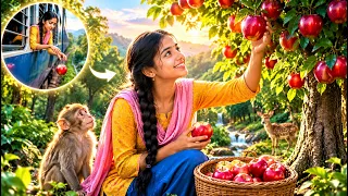 🍎 ट्रेन से गिरा सेब बना जादुई पेड़ 😍 | Emotional Hindi Story | trending video 🔥