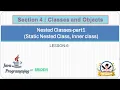 JAVA 4 6 NESTED CLASSES Part 1 STATIC NESTED CLASSES INNER CLASSES JAVA TUTORIOLS
