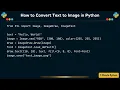 How to Convert Text to Image in Python