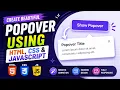 Create Beautiful Popover Using HTML CSS JavaScript No Library Beginner Friendly