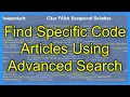 Find Specific Code Articles Using Advanced Search