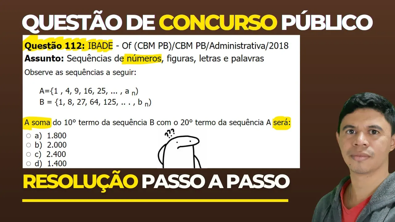 🧑‍🏫Questão 112 BANCA #IBADE 📚  Sequência Numérica♟️ Raciocínio Lógico para #concursos