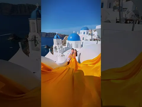 Santorini FlyingDress Photoshoot in Oia #santorini #shorts