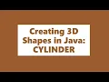 3D Shapes in Java
