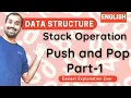 Stack Operations Push and Pop Part-1 Explained in English l Data Structure