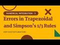 Numerical Integration - 3 Errors in Trapezoidal and Simpson s Rules
