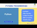 Functions in Python Built in Function Lambda functions Variable scope Techmaima