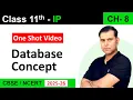 One Shot Database Concept Class 11 IP Chapter 8 Full Revision DBMS SQL MySQL S4SUREN
