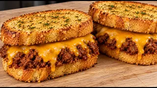 I Put Sloppy Joes on Garlic Bread WOW🤤🔥