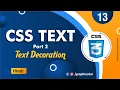 CSS Text Decoration in Hindi What is text decoration in css Web designing Tutorial 13