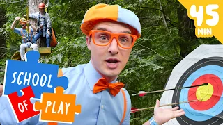 Blippi's Wild Day At Camp! | Blippi | School of Play