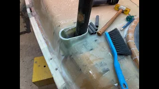 23 July 2023  Lashing the bow mast to the boat