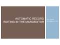 MarcEdit Webinar 4 Working with the MarcEditor