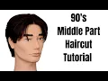 How to Cut a Middle Part Curtains 90 s Haircut Tutorial - TheSalonGuy